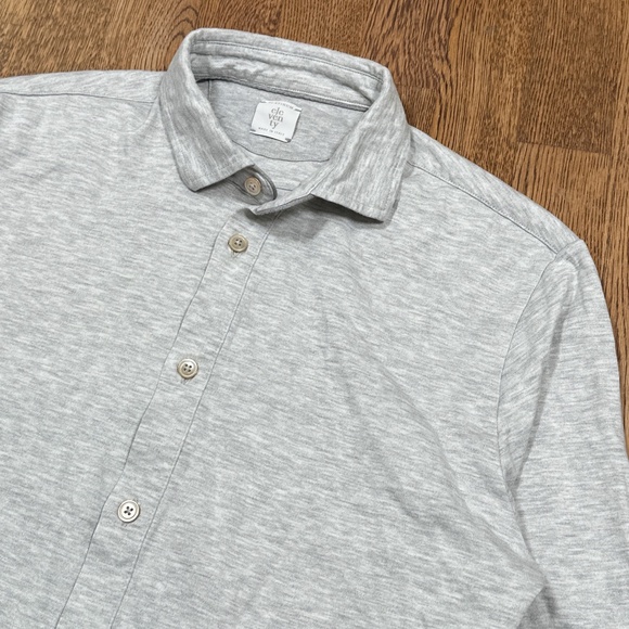Eleventy Platinum Jersey Cotton Gray Heather L/S Button Shirt Mens Medium - Picture 3 of 14